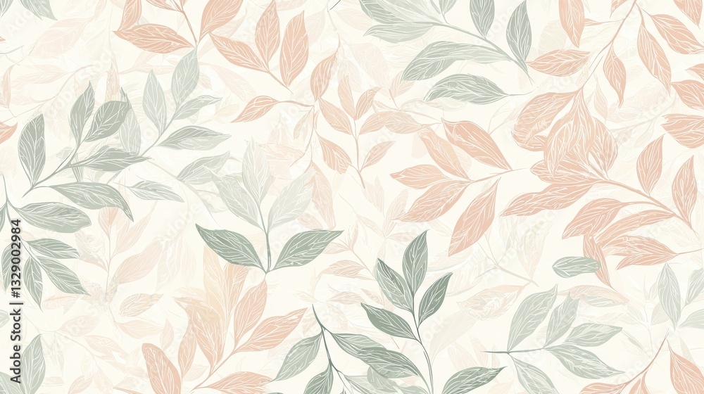 A soft, pastel-patterned background featuring various leaves in delicate colors, creating a serene and natural aesthetic. A soft, pastel-patterned background featuring various leaves in delicate colors, creating a serene and natural aesthetic.