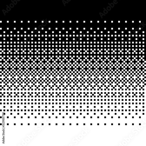 シンプルなドット絵のイラスト素材　黒から透明（白）のグラデーション　四角