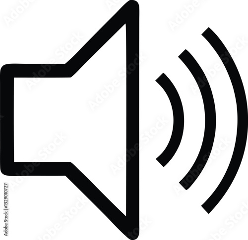 Speaker volume icon, sound wave symbol, audio vector