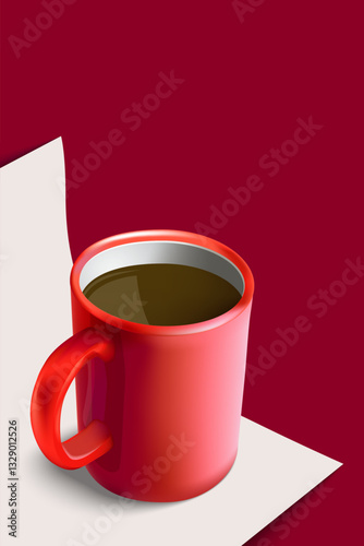 Presentation template mockup red background for decoration