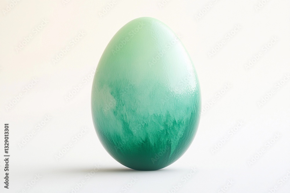 Egg Displaying a Stunning Gradient From White to Deep Green, Symbolizing Nature's Elegance Egg Displaying a Stunning Gradient From White to Deep Green, Symbolizing Nature's Elegance