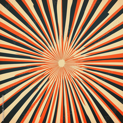 Retro sunburst pattern with radial lines and vintage colors