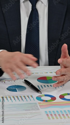 Businessman Analyzing Financial Charts and Stock Market Data