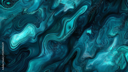 Abstract Teal Watercolor Background with Fluid Blue and Green Texture for Banner Design