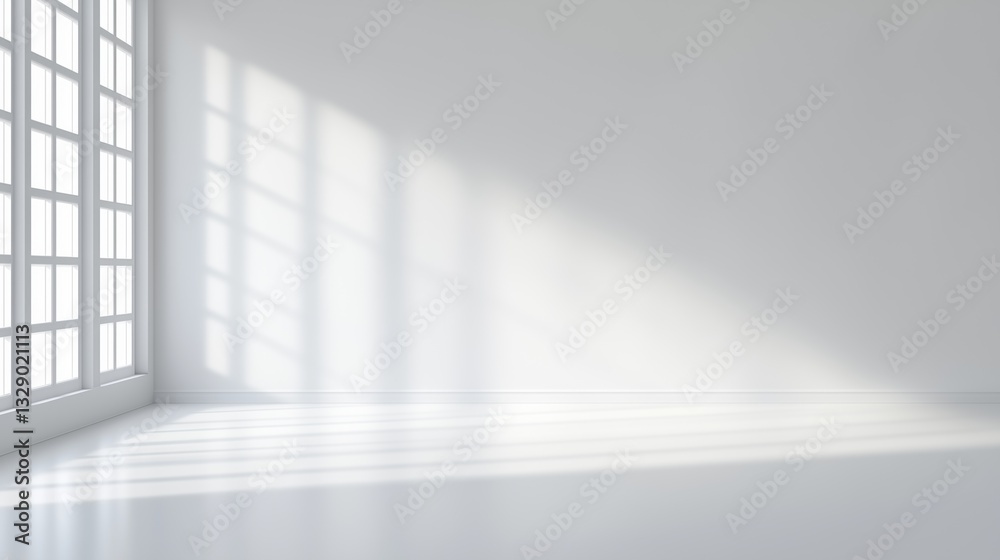 A large, empty room with a window that lets in a lot of light. The room is very clean and has a very bright, open feeling A large, empty room with a window that lets in a lot of light. The room is very clean and has a very bright, open feeling