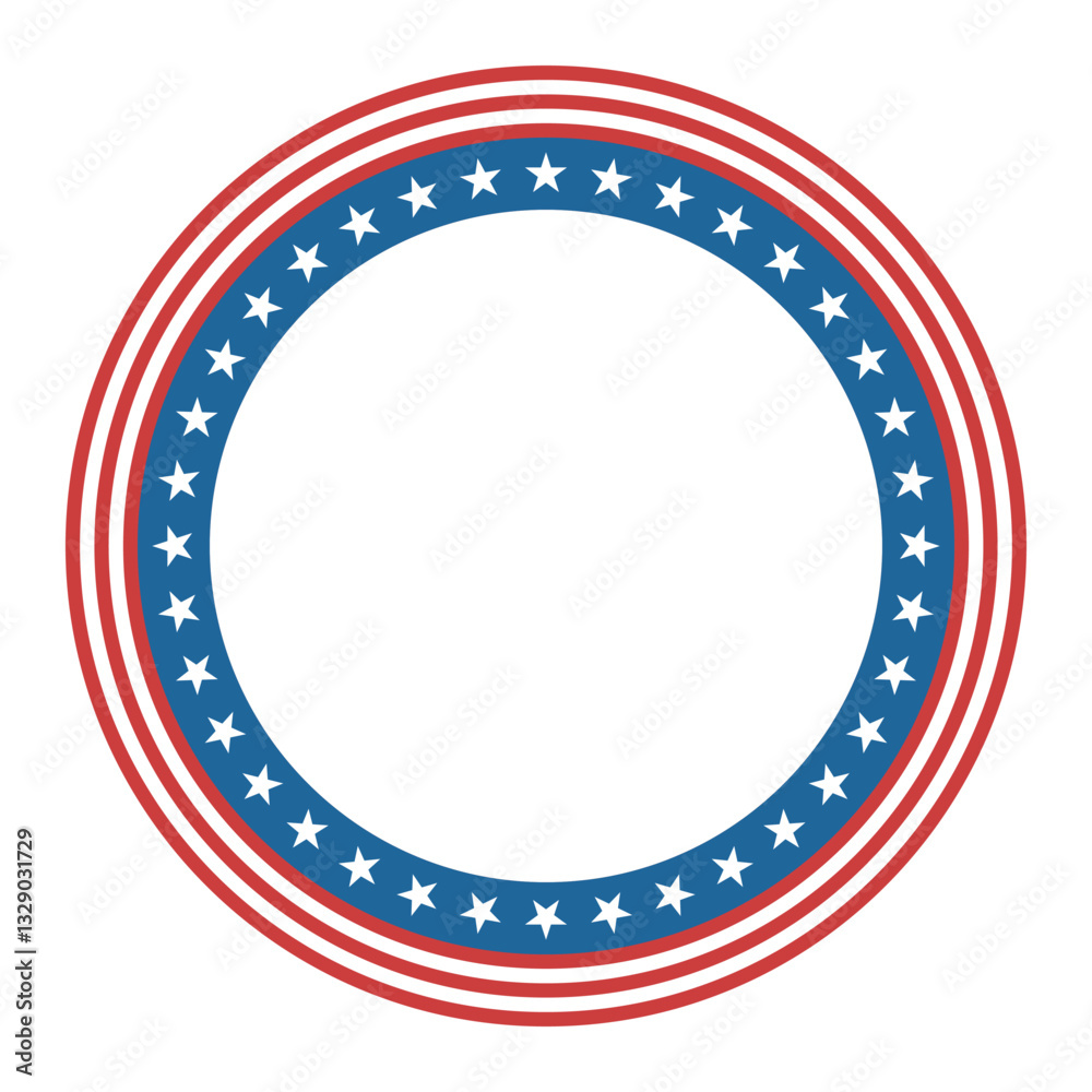 Obraz premium Round frame with USA flag.