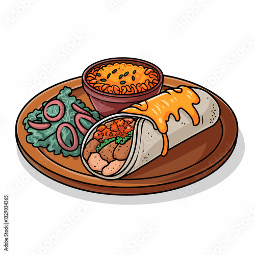 Smothered Chicken Burrito with Cheesy Sauce