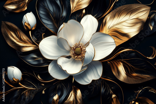 white flower on black