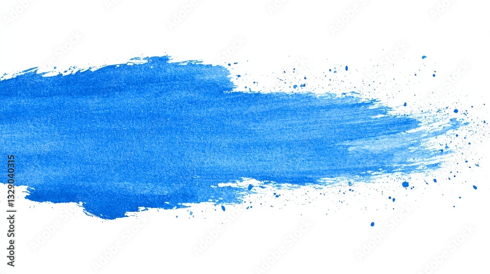 Obraz premium Blue Watercolor Brushstroke Texture on White Background for Creative Designs