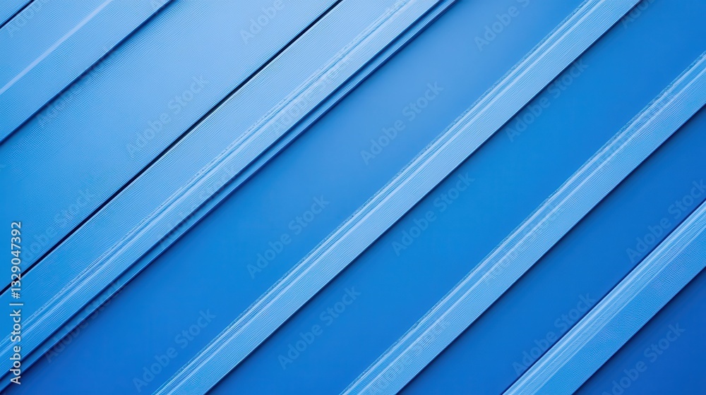 Obraz premium Diagonal blue planks, close-up texture. Ideal for backgrounds, design, and modern projects needing a vibrant blue tone.