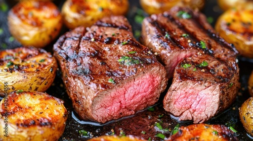 Bottom Round concept. Juicy bottom round steak grilled to perfection