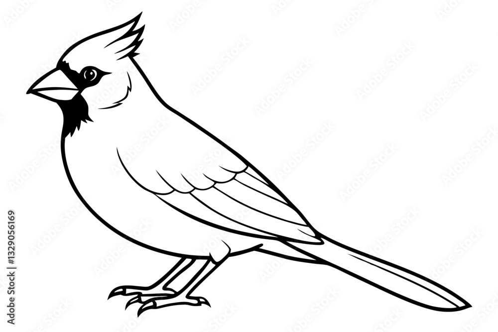 Obraz premium cardinal line art silhouette vector illustration