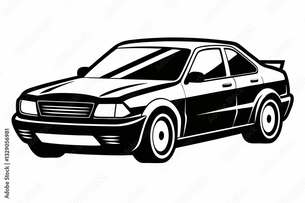 Naklejka premium car line art silhouette vector illustration