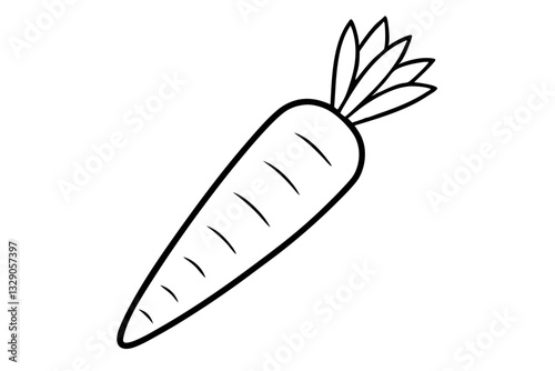 carrot line art silhouette vector illustration
