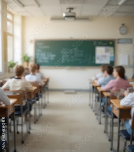 Blurry school class room