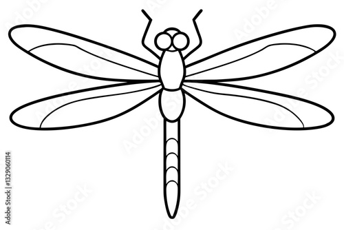 dragonfly line art silhouette vector illustration