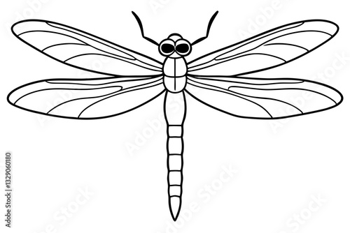dragonfly line art silhouette vector illustration
