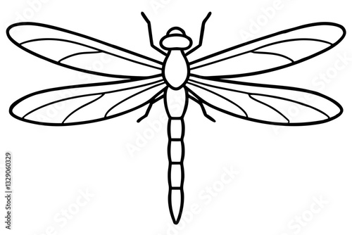 dragonfly line art silhouette vector illustration