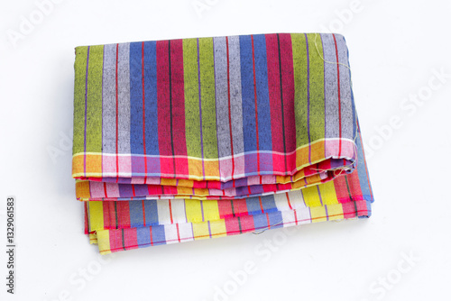 Traditional thai loincloth on white background