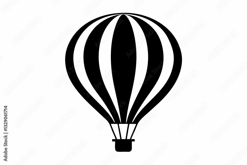 Obraz premium hot air balloon icon line art silhouette vector illustration