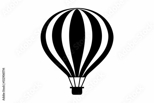 hot air balloon icon line art silhouette vector illustration