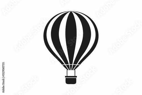 hot air balloon icon line art silhouette vector illustration