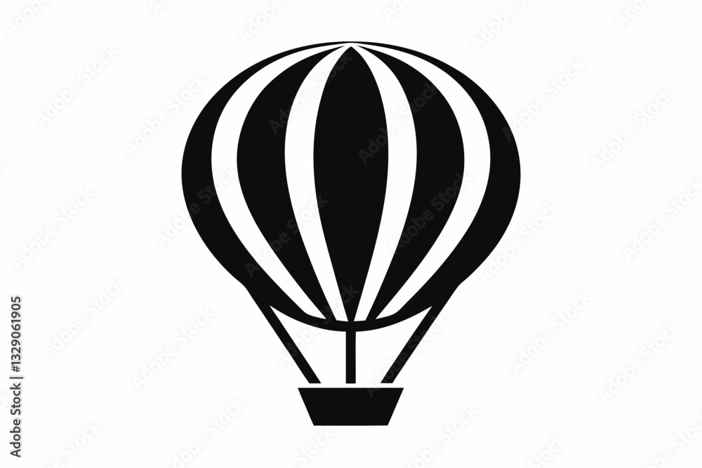 hot air balloon icon line art silhouette vector illustration hot air balloon icon line art silhouette vector illustration