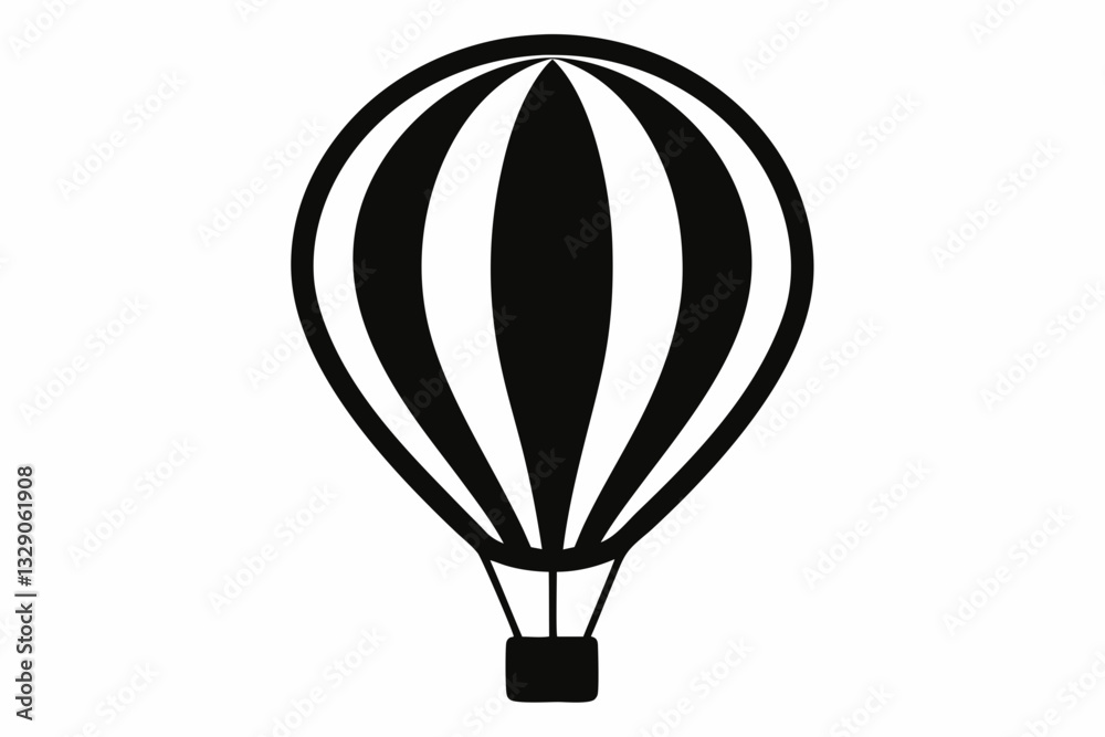Fototapeta premium hot air balloon icon line art silhouette vector illustration