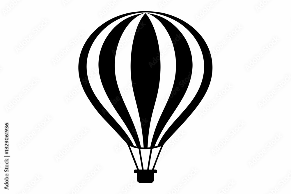 Naklejka premium hot air balloon icon line art silhouette vector illustration