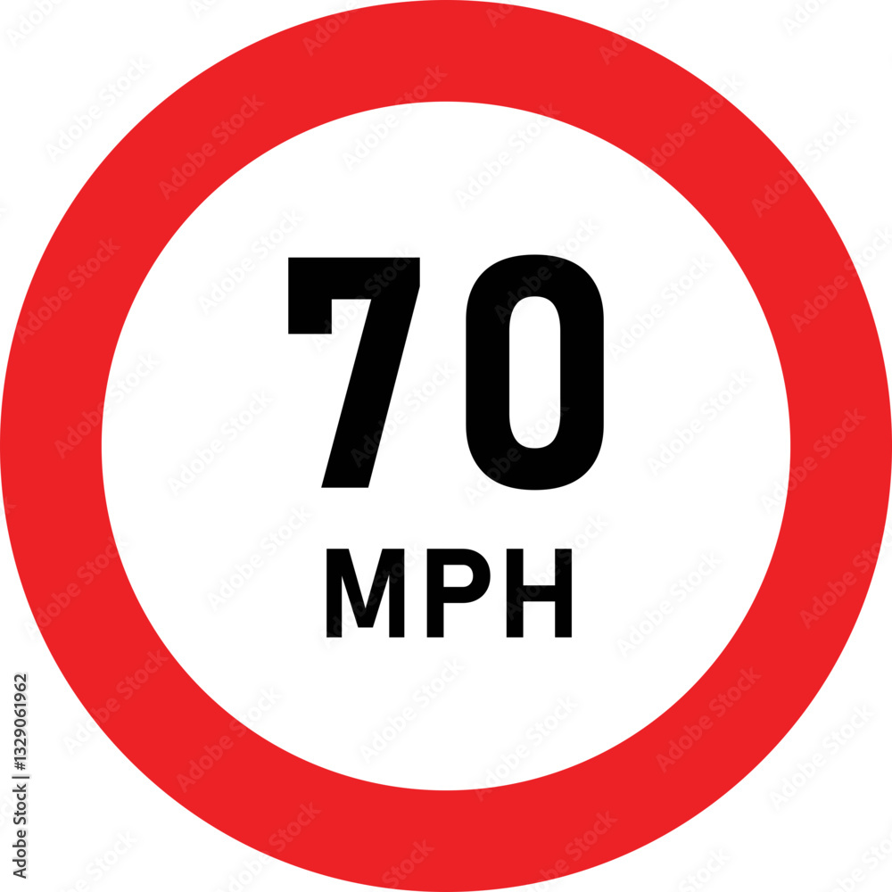 70 MPH Speed Limit Traffic Sign 70 MPH Speed Limit Traffic Sign