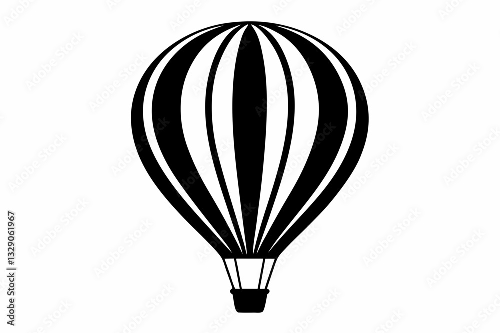 Naklejka premium hot air balloon icon line art silhouette vector illustration