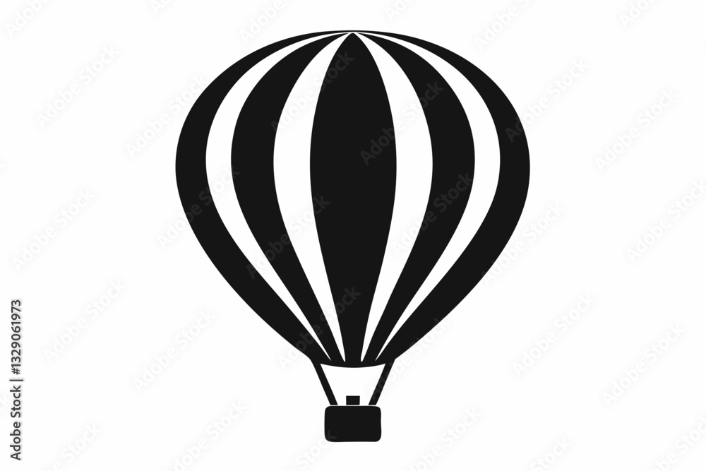 Fototapeta premium hot air balloon icon line art silhouette vector illustration