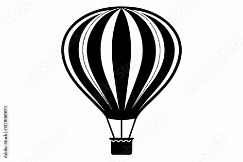 hot air balloon icon line art silhouette vector illustration