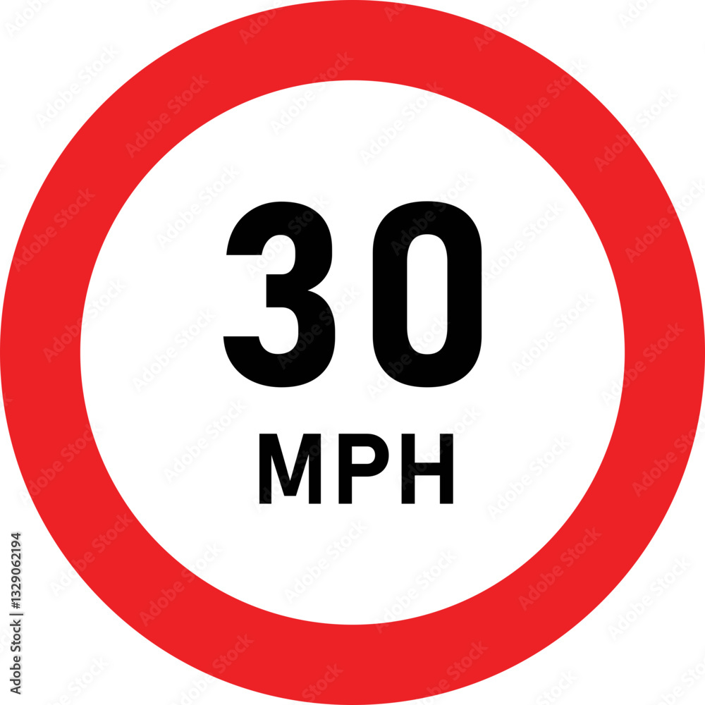 30 MPH Speed Limit Traffic Sign 30 MPH Speed Limit Traffic Sign