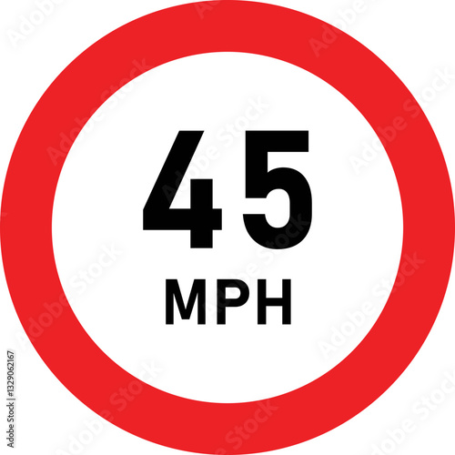 45 MPH Speed Limit Traffic Sign