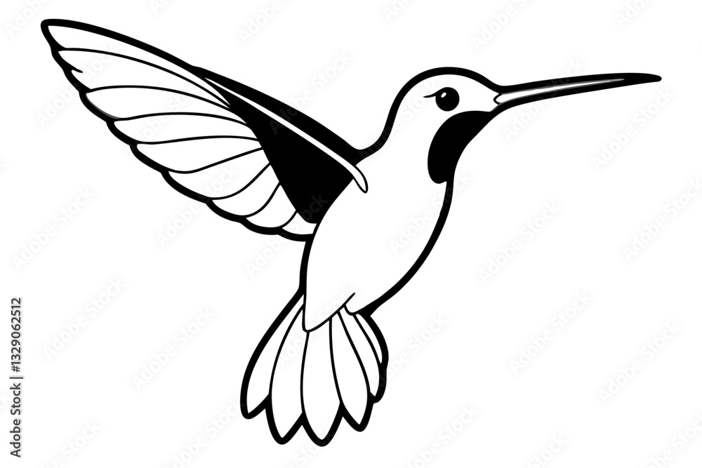 hummingbird line art silhouette vector illustration hummingbird line art silhouette vector illustration
