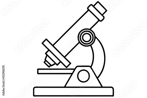 microscope line art silhouette vector illustration