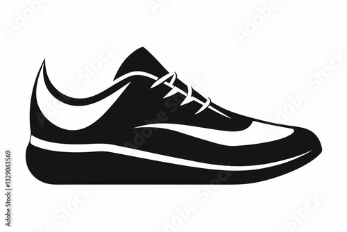 shoe icon line art silhouette vector illustration