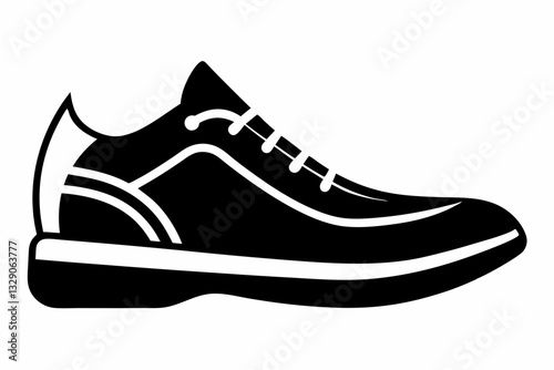 shoe icon line art silhouette vector illustration