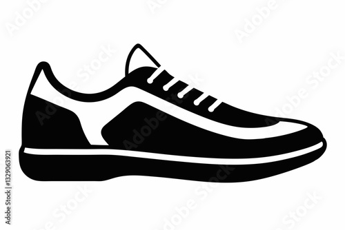 shoe icon line art silhouette vector illustration
