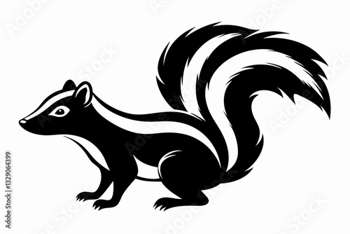 skunk line art silhouette vector illustration