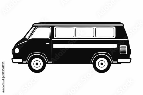 van line art silhouette vector illustration