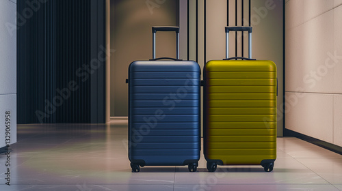 two suitcases in the hallway