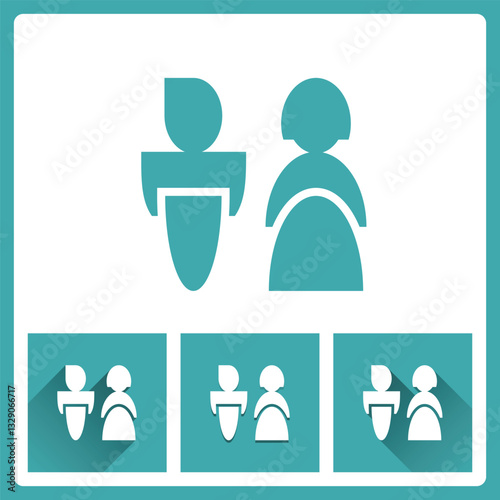 Restroom sign icon isolated on white background with charger flat icon, EPS10