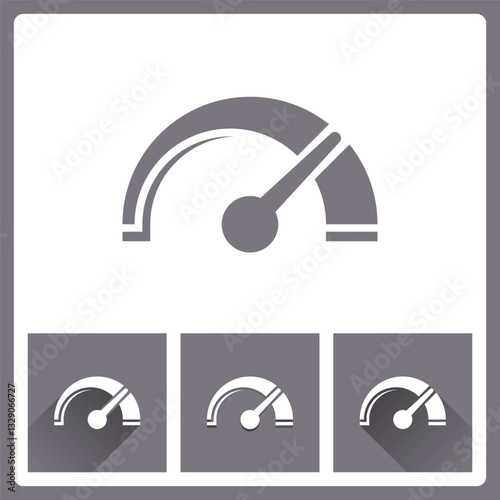 Speedometer icon isolated on white background with charger flat icon, EPS10