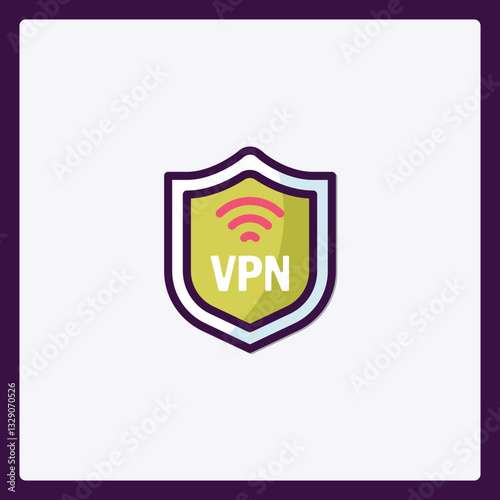 Shield icon representing virtual private network and secure connection