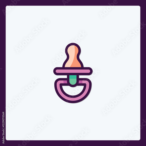 Pacifier minimalist icon design for baby product and motherhood concepts