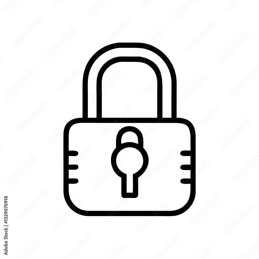 Lock icon minimalist design black and white vector illustration Lock icon minimalist design black and white vector illustration