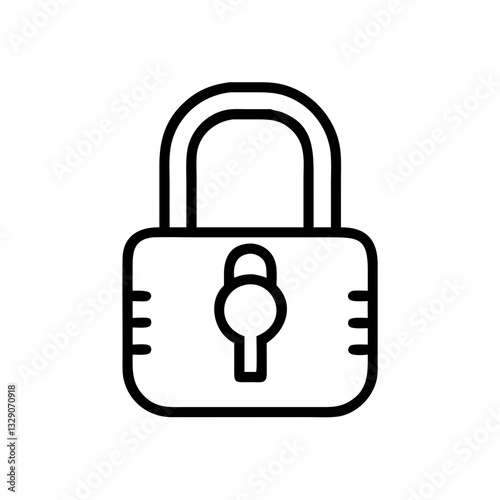 Lock icon minimalist design black and white vector illustration