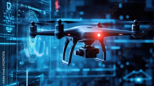 A drone surveillance camera monitors enemy activity in a designated location during twilight, gathering crucial intelligence for military operations and assessments.